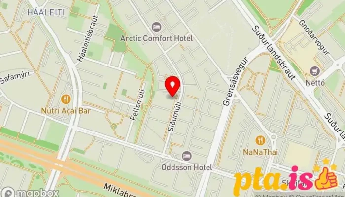 Alnabaer Sidumula Kort - Reykjavík
