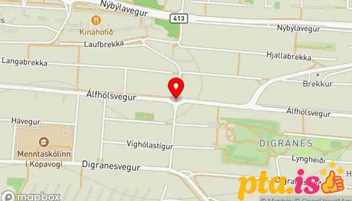 Digranes -  Kort - Kópavogur