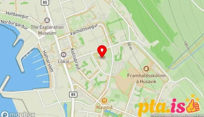 kort yfir Fosshótel Húsavík Hótel, Krá, Tónleika- eða veislusalur, Veitingastaður í Húsavík