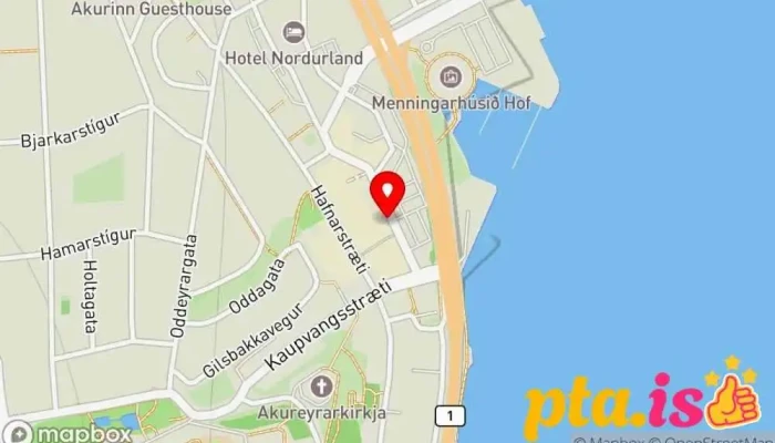 kort yfir Kjölur stéttarfélag starfsmanna í almannaþjónustu Stéttarfélag í Akureyri