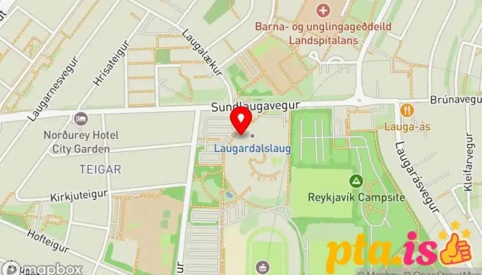 Laugardalslaug -  Kort - Reykjavík