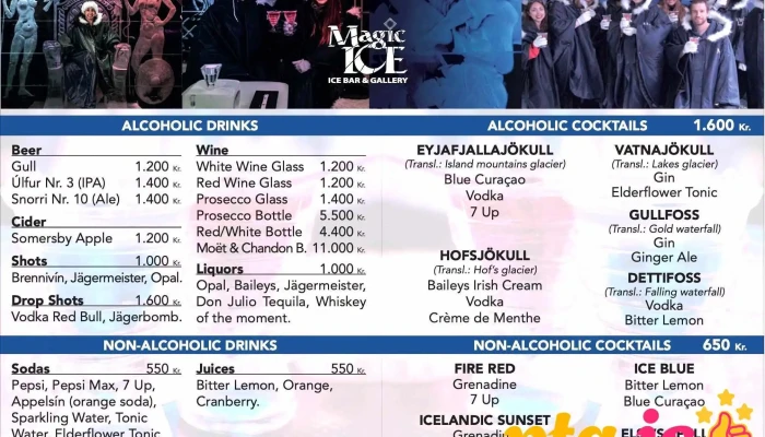 Magic Ice Reykjavik   Ice Bar Gallery Matsedill - Reykjavík