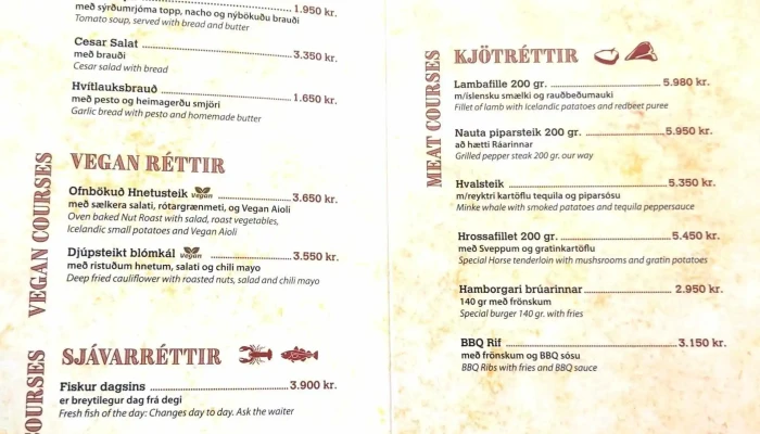 Veitingastadurinn Rain Matsedill - Keflavík